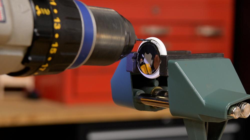 Drilling a hole in an AirTag